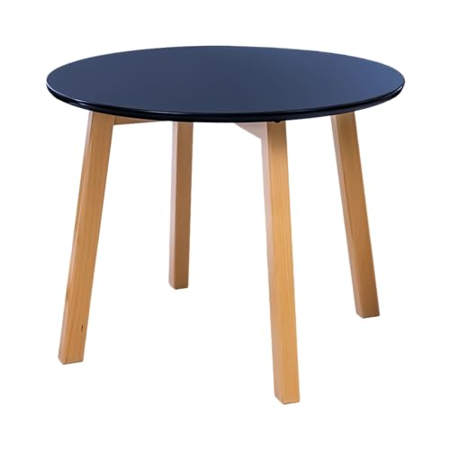 POSNORD Table Basse Ronde Bleu Foncé 60 cm – Plateau Verni en MDF avec Pieds en Bois de Hêtre, Design Scandinave Idéale pour Salon