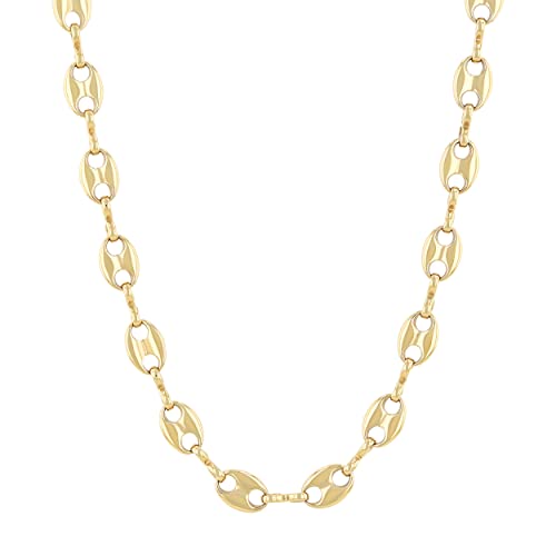 Men's Stainless Steel 6.5mm Flat Mariner Link Chain Necklace - Choice of Length and Color