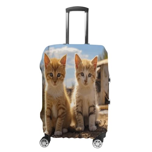 Two Little Cats Travel Luggage Cover Washable Anti-scratch Suitcase Protector Dustproof Protective Cover Case for Wheeled Luggage Fits 19-32 Inch Luggage