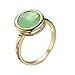 ANAZOZ Verde Anello Donna,Anello Argento Placcato Oro Rotondo Semplice Zirconia Cubica Verde Misura dell'Anello 17