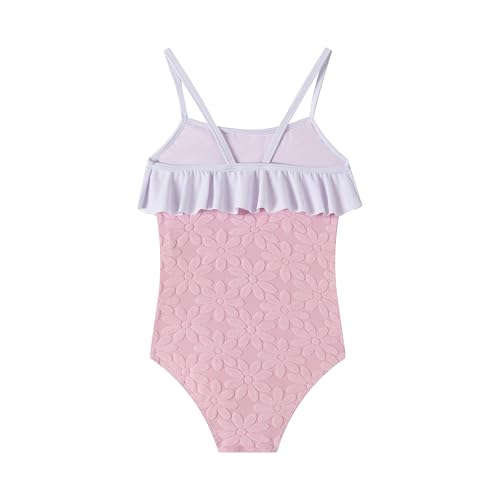 LIZENS Girls One Piece Swimwear Ruffle Trim Beach Bathing Suit 2-12 Years Floral Spaghetti for Kids Swimsuit2