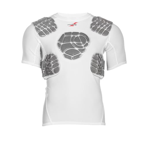 Integrated Rib, Shoulder, and Chest Combo Protection Short Sleeve Shirt Football Compression T