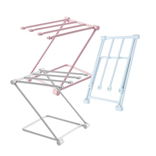 ROMISBABA 3個 折りたたみ式立て掛けキッチン巾ハンガー 多機能タオル乾燥ラック カウンター用水切り収納スタンド 食器用カップドレイン対応