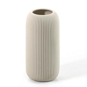 Ceramic Vase – Handmade Pottery Neutral Tone Home Decor for Floral Arrangements, Table Mantel Tray Decor – Modern Farmhouse Vases for Living Room Bedroom Kitchen Entryway (Beige, 20CM)