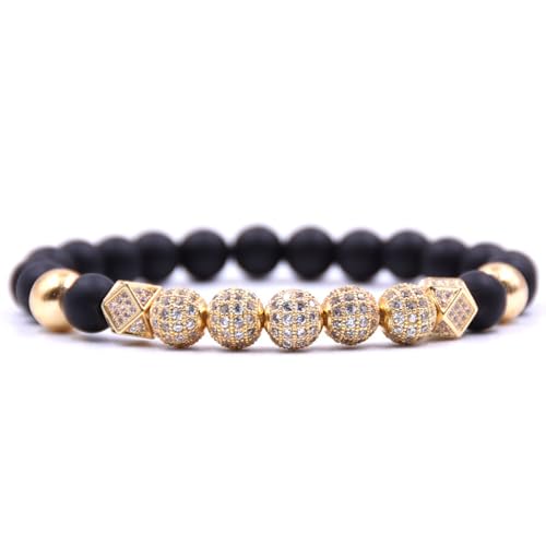 ZFHTJEKNCS 2018 Populaire 8mm 4 Couleurs Perle de Lave volcanique Bracelets pour Hommes et Femmes Bracelet Bijoux Pulsera zapestnica ranneketta