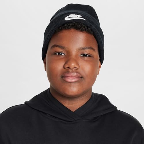 Nike Kinder K Nk Peak Beanie Tc FUT Hut, Black/White, One Size