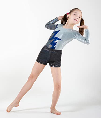 Lmcob Girls Gymnastics Shorts Sparkle Dance Tumbling Athletic Short Black(2188-06-L) #TOP2