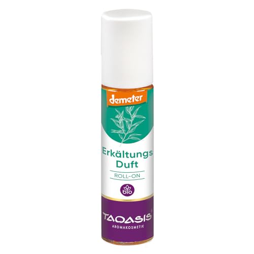 TAOASIS Erkältungsduft mild® Roll-On 10 ml – 100 % naturreine ätherische Öle – Bio-zertifiziert – Mit Eukalyptus, Teebaum & Fichtennadel – Vegan – Made in Germany