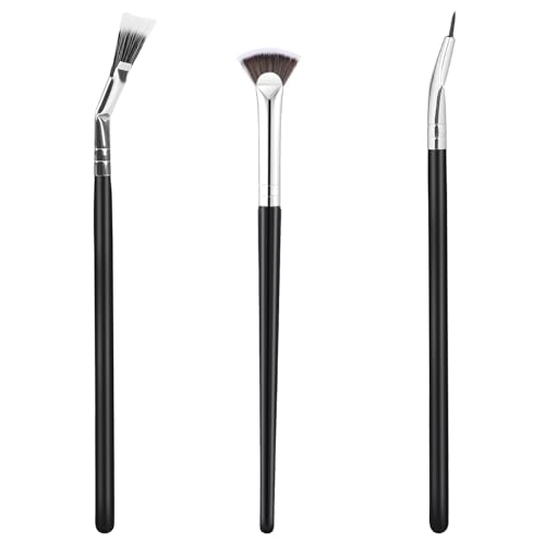 MOZEAT LENS Folding Angle Scalloped Lash Brush Mascara Fan Brush Eyelash Eyebrow Brush Mascara Applicator Angled Fan Shaped Makeup Lash Wand Brush Tool for Upper Lower Eye Lash Natural Lifted Black