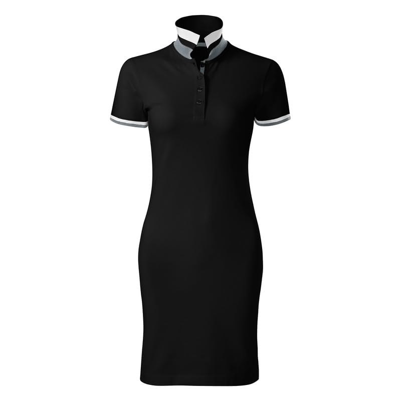 DELUNO Poloshirt Damen Kurzarm Kleid -...