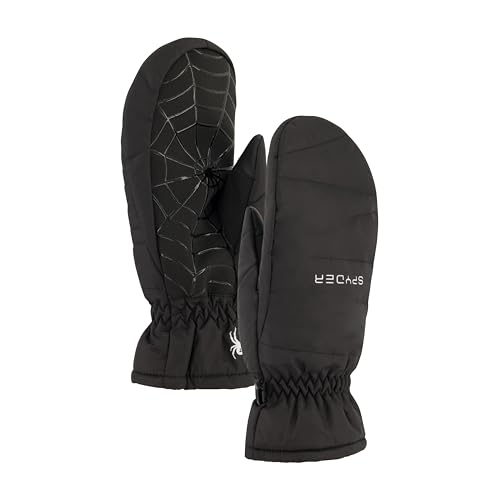 Spyder Womens Insulated Quilted Snow Mitten, Black, M