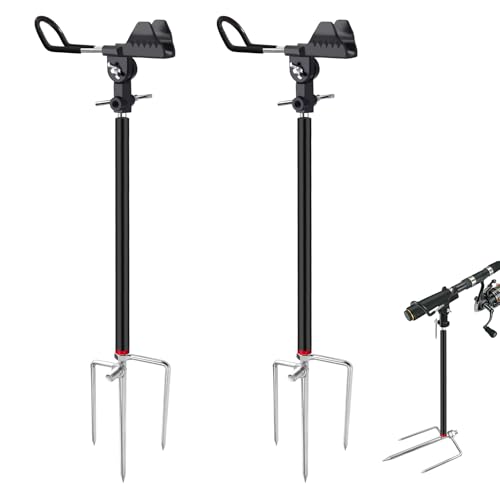 Fishing Rod Holders for Bank Fishing, 360 Degree Adjustable Fishing Rod Holders for Ground , Multifunctional Aluminum Beach Fishing Rod Holder Fishing Gifts for Men by AVCMOTO - Used condition - US$28.49