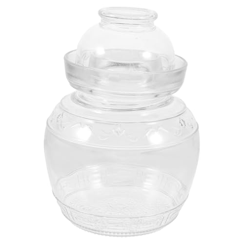 DEARMAMY Barattolo per Fermentazione in Vetro Borosilicato Resistente al Calore da Vaso Ermetico per Conserve e Salamoia in Cucina con Superficie Liscia e Design Sicuro per Alimenti
