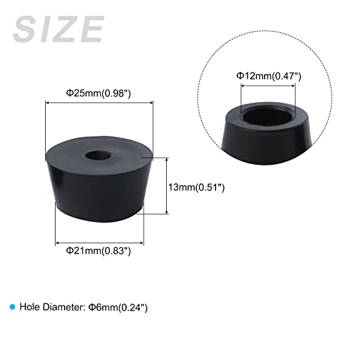 METALLIXITY Rubber Bumper Feet (21x13mm/0.83"x0.51") 12Pcs, Round Leg Pads Floor Protectors with Metal Washer - Image 2