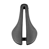 FYYDSCM Hollow Leather Bicycle Saddle, Comfortable Bike Seat for Road, MTB & Racing Bikes, 250×155mm(Black)