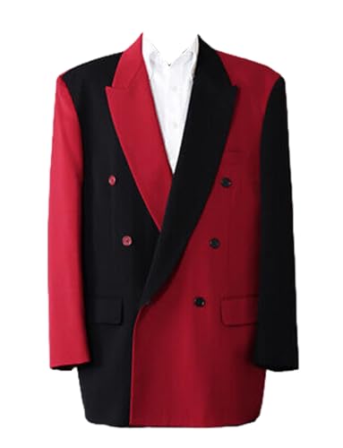 Veste de costume homme pour mariage blazer habillé bicolore à boutons croisés