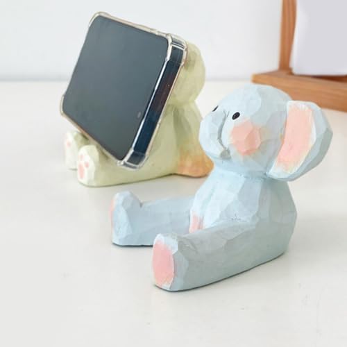 Tsophreniq de téléphone en Bois, Station d ' Accueil avec Ours/éléphant, de téléphone Portable pour Adultes, Accessoires de Bureau, Figurine Mobile – vue 9