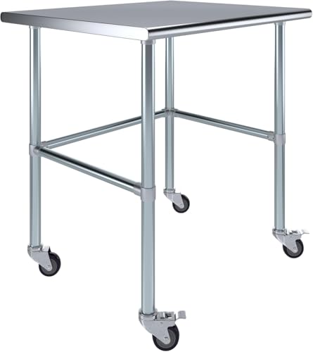KPS Commercial Stainless Steel Work Table with Crossbar – 30