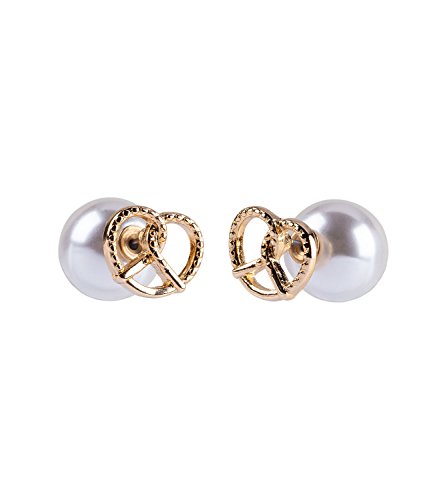 Preisvergleich Produktbild TOSH Oktoberfest Ohrschmuck, Doppel-Ohrstecker mit Perle und Brezel (751-508)