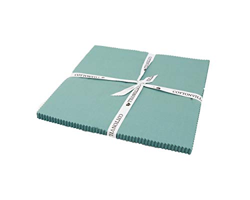 COTTONVILL Tissu patchwork coton solide 10" carré bleu
