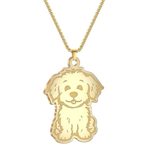 ZXQUEGF Collar con Colgante de Cachorro, joyería para Hombres y Mujeres, joyería Punk de Animales, Collar de Perro de Acero Que no se decolora