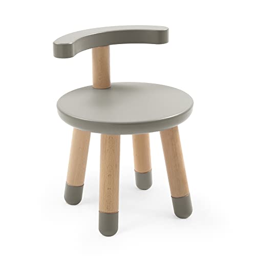 Image of Stokke MuTable Chair, Dove Gray - Children’s Playroom Chair with Adjustable Seat Height - Made with Beech Wood & Non-Toxic, Water-Based Paint