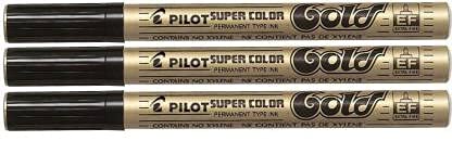 Pilot Super Colour Extra Fine Marker, Gold Pack of 3