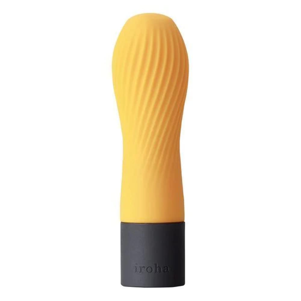 Iroha Zen YUZUCHA - Vibrador de silicona suave para mujer, masajeador íntimo personal, resistente al agua, con pilas, vibración multivelocidad, HMZ 03, color naranja