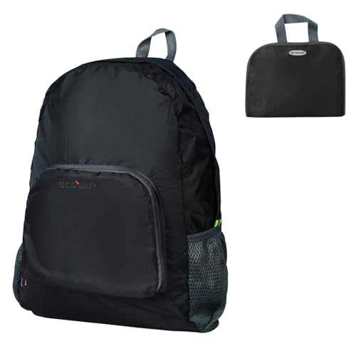 Mochila negra 20L para senderismo ligera y plegable miniatura 1