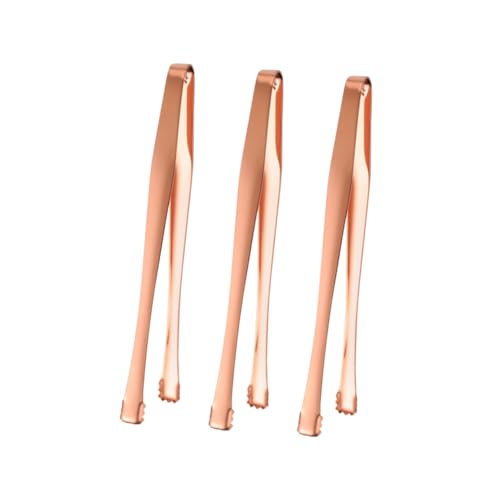 MUCKLILY 3Pcs Stainless Steel Ice Tongs with Non Slip Grip Versatile Serving Tongs for Sugar Cubes Ice and Food Elegant Finish for Home Bar and Kitchen Use