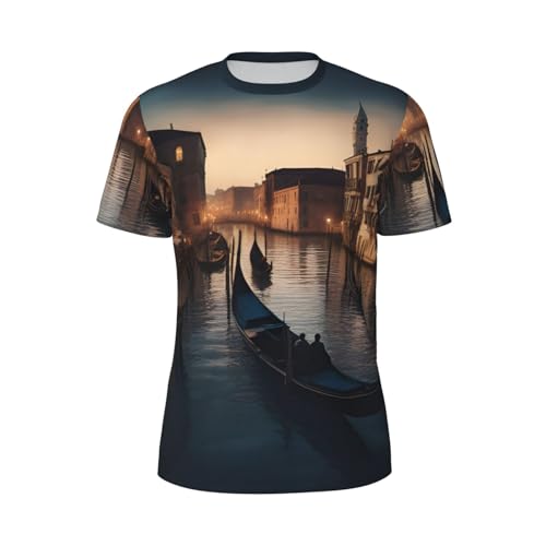 T-shirts légers à imprimé Venise Night pour hommes, t-shirts à la mode, t-shirts classiques et confortables, noir, Large-7X-Large T-shirts légers à imprimé Venise Night pour hommes, t-shirts à la mode, t-shirts classiques et confortables, noir, Large-7X-Large