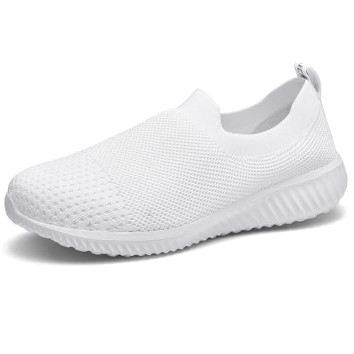 Image of konhill Womens Walking Shoes Slip On Sneakers Breathable Mesh Lightweight Casual Footwear for Daily Commute