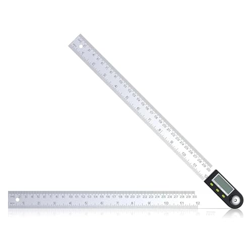 12インチ/300mm ステンレススチール製デジタル角度分度器定規