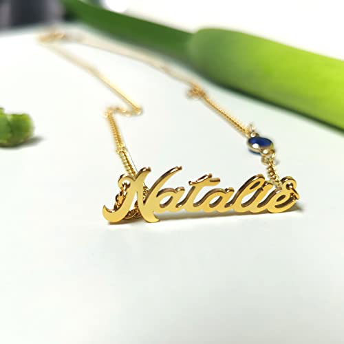 Personalized Name Necklace Birthstone Initial 18k Gold Plated Stainless Steel Jewelry 2mm Cuban Link Chain Mothers Day Gift4