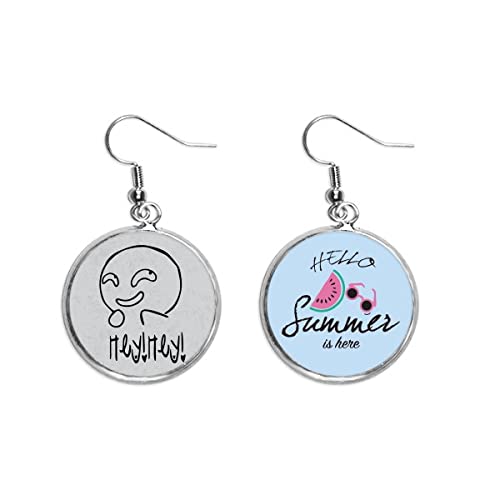 Pendientes de gato negro hipoalergénicos con diseño de sandía