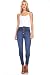 Vibrant Women's Juniors Button Fly Super High Waist Skinnys (11, Medium Denim)