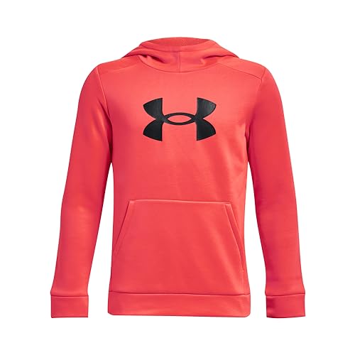 Under Armour boys Armour Fleece Big Logo Hoodie, (628) Beta / / Black, X-Small