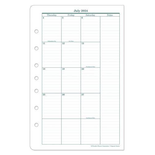 FranklinCovey - Original Two-Page Monthly Calendar Tabs (Classic, Jul 2024 - Jun 2025)