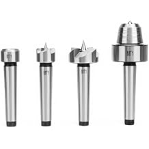 4Pcs Turning Tool Turning Center Set Drive Spur Cup Arbor Lathe Turning Lathe Live Center for for Wood & Metalworking Lathe with Box MT1 spur center for wood Turning Tools