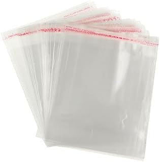 SkyStars 100 Pcs Clear Sealable Cellophane Bag, Treat Bags, Self Sealing Cello Bags for Easter Bakery Candy, Cookies, Jewelry, Cards Wrapping, Chocolate. (cello - 7x10cm)