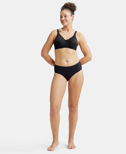 Image of Jockey ES13 Women Wirefree Non Padded Super Combed Cotton Elastane Stretch Full Coverage Plus Size Bra with Side Panel Support