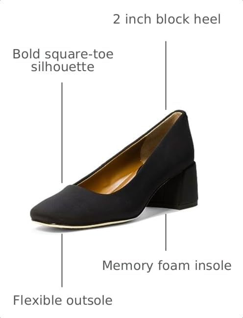 Image of Donald Pliner Women's Aquarius 2 inch Block Heels, Square Closed Toe Chunky Heels for All Day Wear