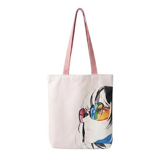 Image of Cotton Tote Bag for Women | Tote Bag with Zipper | Canvas College bag for Girls | Korean Sling Bag | Stylish Travel Sling & Handbag for Daily Use