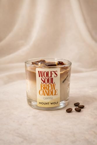 Image of Wolf's Soul Brew Coffee Latte Ice Candle | Luxury Cafe-Inspired Scented Candle | Dual Wick | Rich Coffee Aroma | Premium Home Decor & Gift