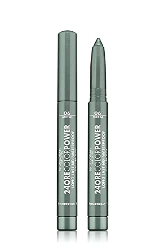 Deborah Milano - Ombretto 24 Ore Color Power Waterproof in Stick, 06 Golden Green, Texture No Transfer ad Alta SfumabilitĂ e Pigmentazione, Dona IntensitĂ Long Lasting allo Sguardo, 3 gr