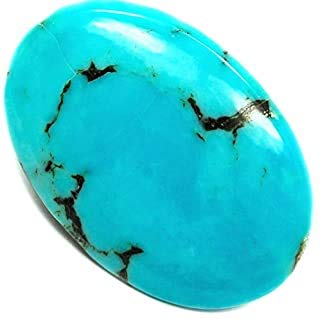 Natural Certified 13.2 Carat Blue Cabochon Cut Turquoise Firoza Gemstone for Men and Women