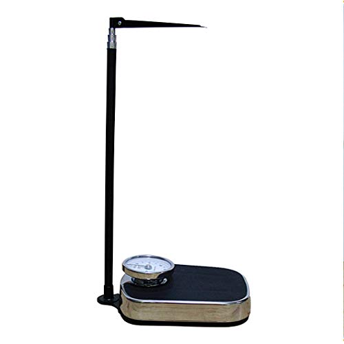 FENOKD Mechanical Bathroom Scale with Detachable Height Rod,Height & Weight Scales,Precision Measuring Weight Scale, Analog Dial Without Battery, 150kg/190cm, Suitable for Schoo