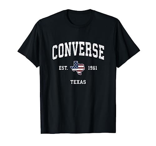 Converse Texas TX Drapeau Américain Vintage Sport T-Shirt