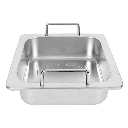 GRIRIW Stainless Hot Pot 29cm Square Double-ear Steel Cooking Utensil Cooking Pots Lids