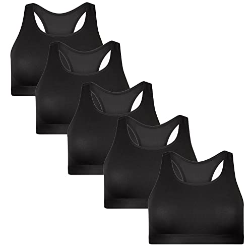Popular Girls and Teens Racerback Active Sports Bra, Breathable, Lightweight, Multipacks